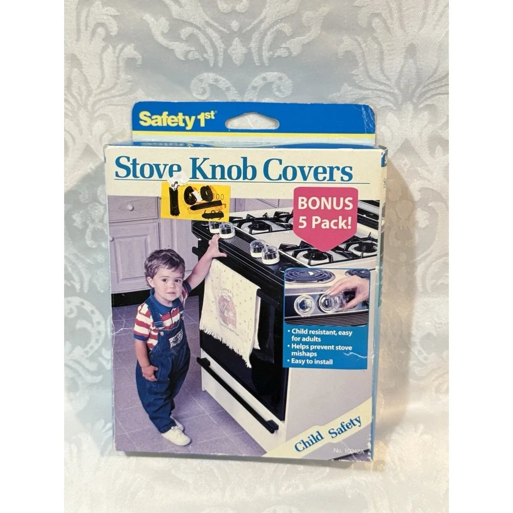 Safety 1st brand gas and electric stoves knob cover set comes in a 5-pack New